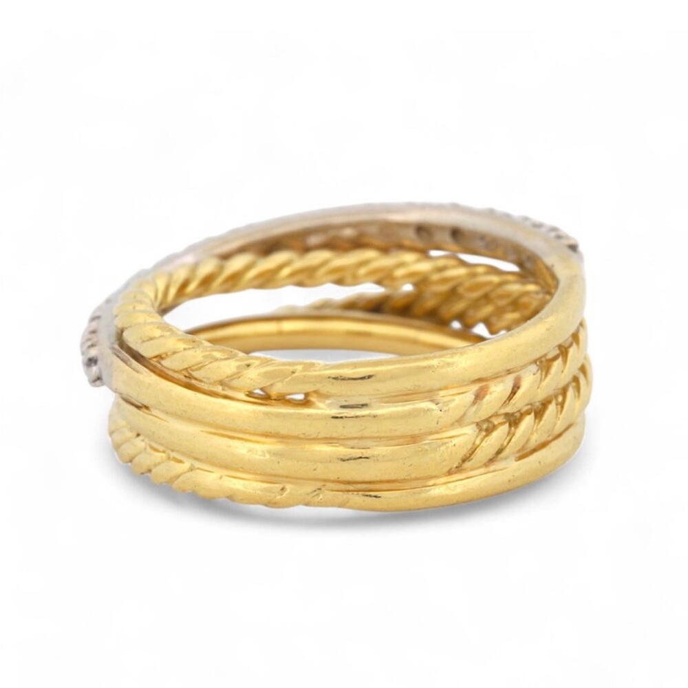 ❌SOLD❌David Yurman 18k gold diamond crossover ring - Picture 5 of 15